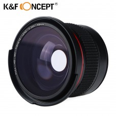 K&F CONCEPT 58mm Fisheye Lens 0.35X HD Wide Angle with Macro Close Up