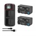 Kingma Full decoded 4400mAh 7.4V NP-F750 Battery ( 2 pack ) And Dual Type-c Charger For Sony F750